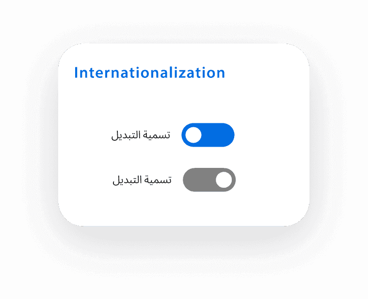 Component shown in left-to-right and right-to-left layouts with mirrored spacing.
